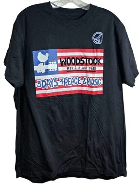 Woodstock Music And Art Fair Black Graphic T-Shirt